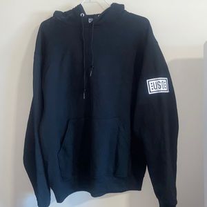 Plain Black Hoodie (USO decal on left sleeve).